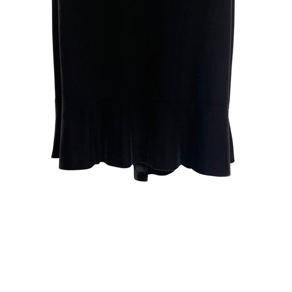 Vintage Alex Evenings Black Velvet Flare Hem Midi Skirt Women's Size Large - Picture 2 of 5